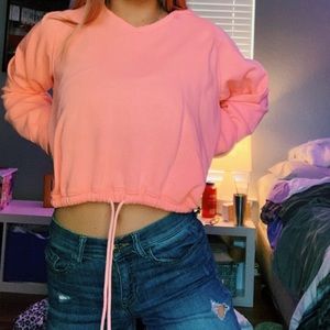 Hot pink cropped hoodie